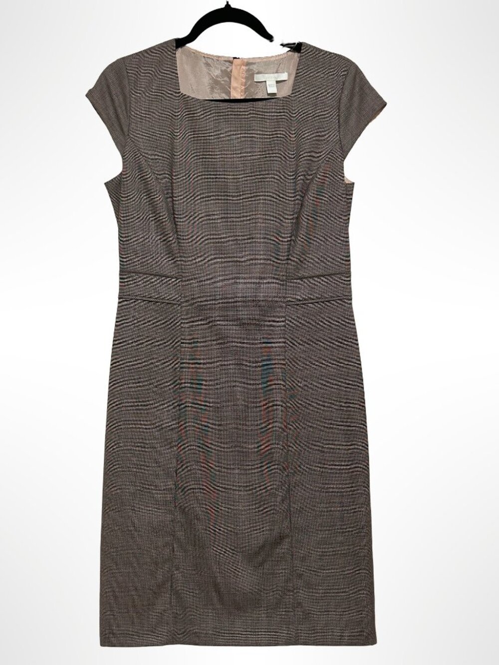 BOSS HUGO BOSS Virgin Wool Sheath Dress Black and Light Pink Size 8